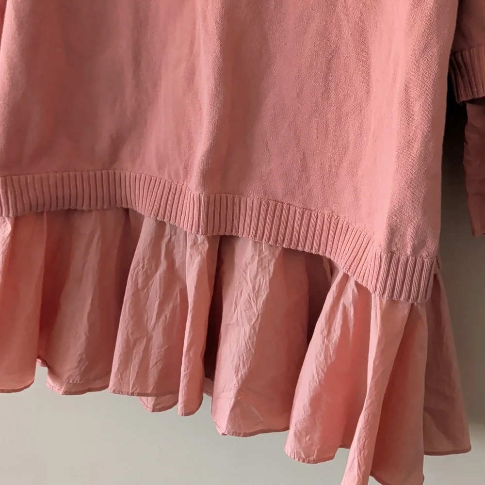 COS Pink Ruffle Hem Pullover Top - Picture 4 of 10